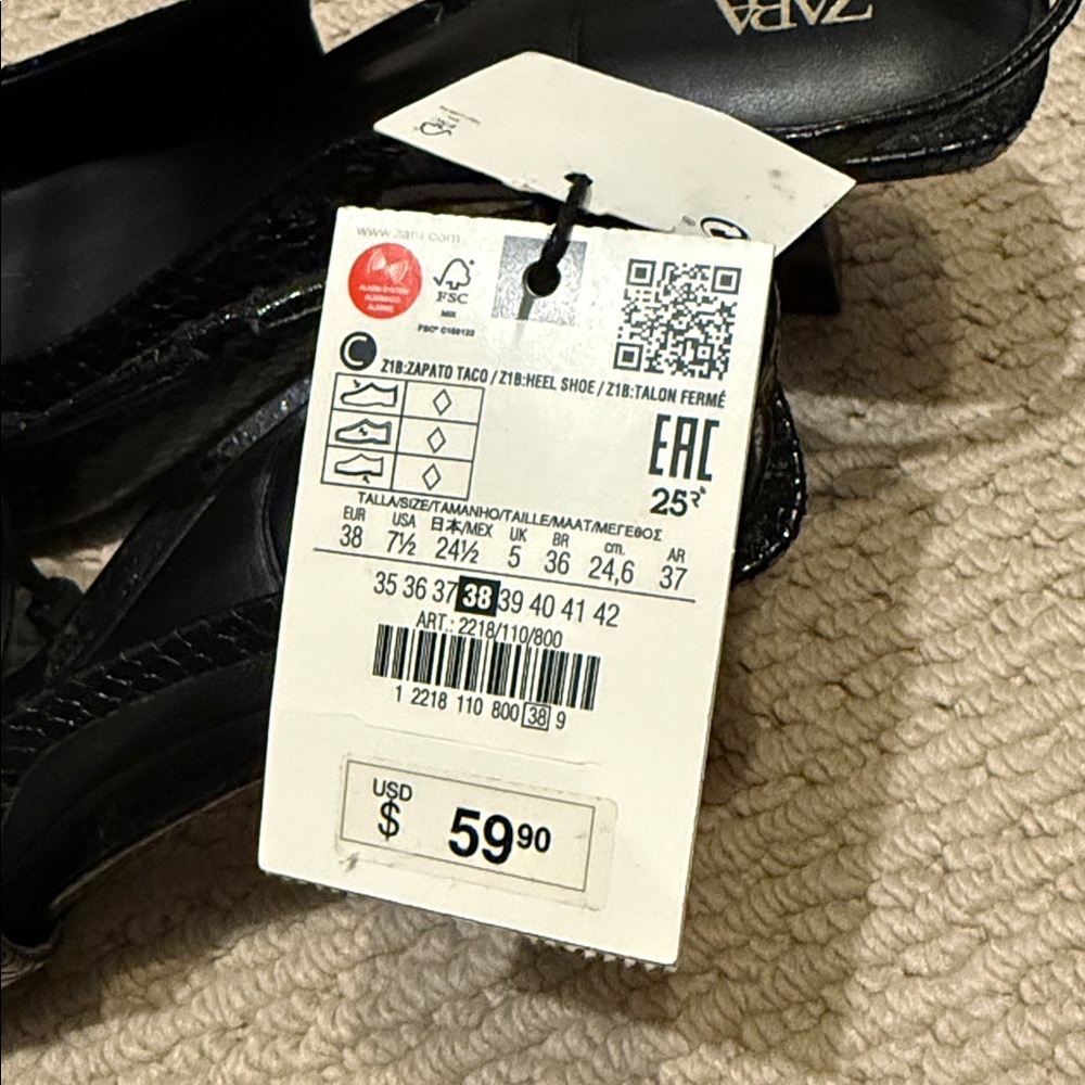 Zara Black and Gold Heels - Picture 4 of 5